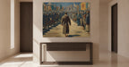 Fearless Francis of Assisi wall art in modern hallway
